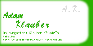 adam klauber business card